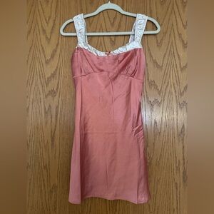🌸Lush Pink Satin Fabric Mini Dress Brand New 🌸